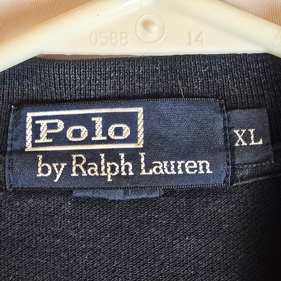 Polo Ralph Lauren Big Pony #3 Black Short Sleeve Rugby Shirt Custom Fit Large XL - Picture 4 of 16